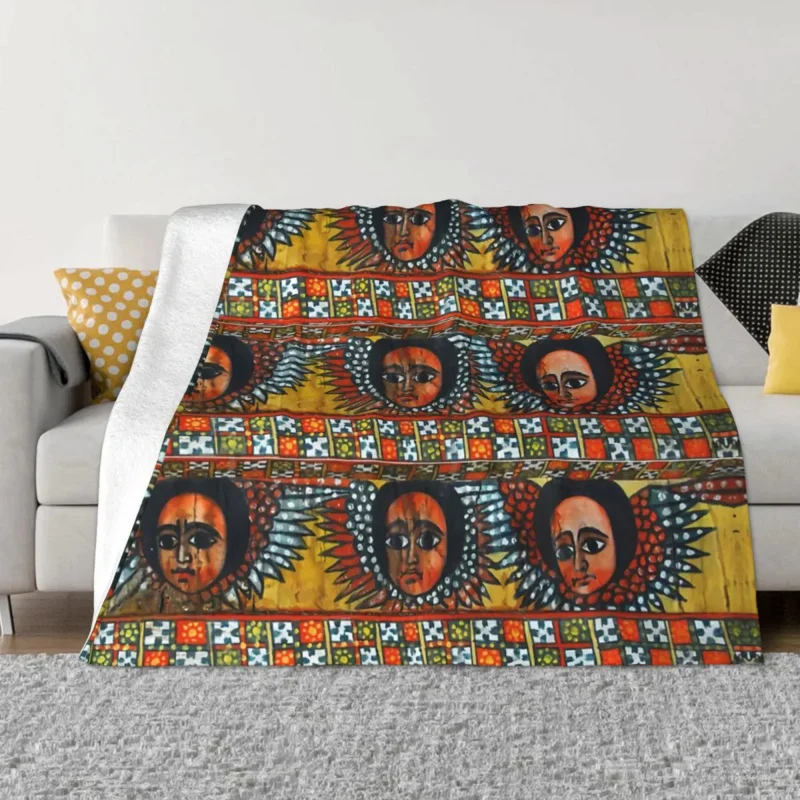 

Ethiopian Cross Art Ethiopia Meme Portable Warm Throw Blankets for Bedding Travel
