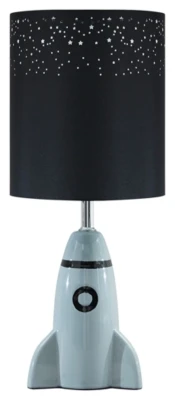 

Cale Childrens 18.75" Table Lamp with Rocket Base, Gray