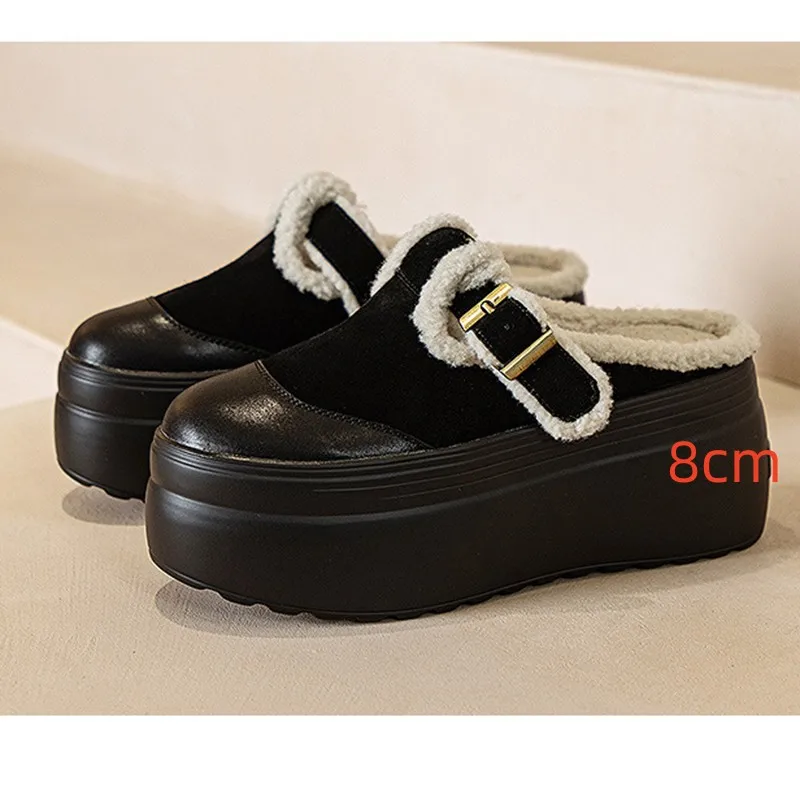Женские зимние туфли на платформе теплые плюшевые женские Зимние полуботинки из