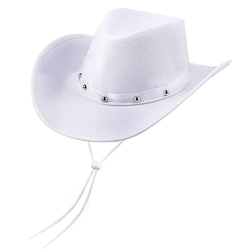 

Свадебная винтажная ковбойская шляпа в западном стиле, шляпа с большими полями, Женская Ковбойская джазовая искусственная широкая изогнут...