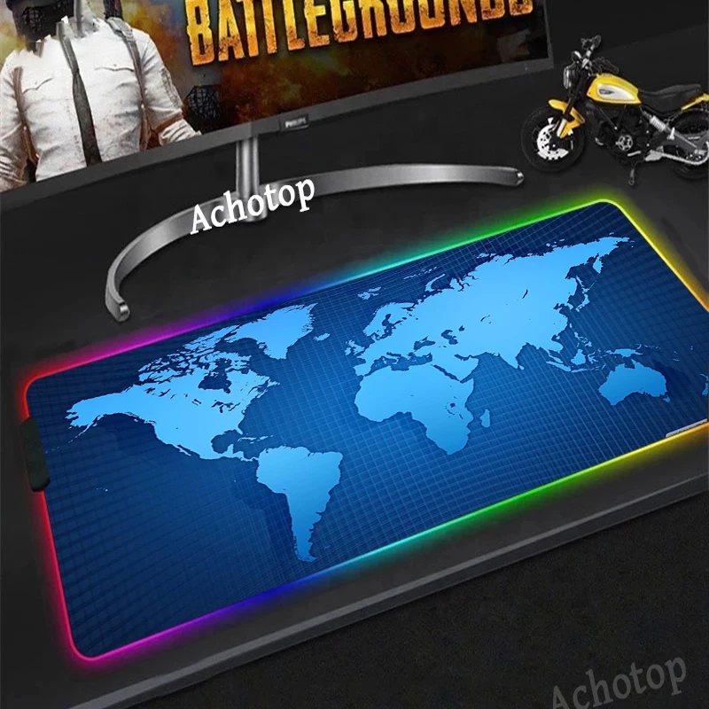 

RGB Speed World Map Old Mouse Pad XL Kawaii Gaming Accessories Carpet Varmilo Keyboard Gabinete Gamer Computer Desk Mat Mousepad