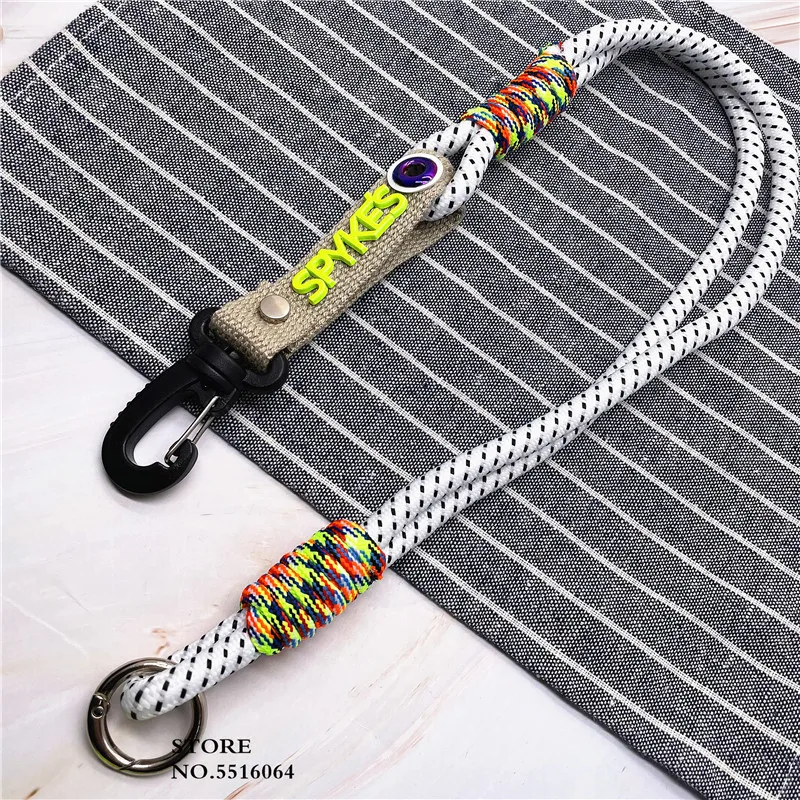 Новый флуоресцентный цветной нейлоновый Плетеный ремешок для телефона ключей