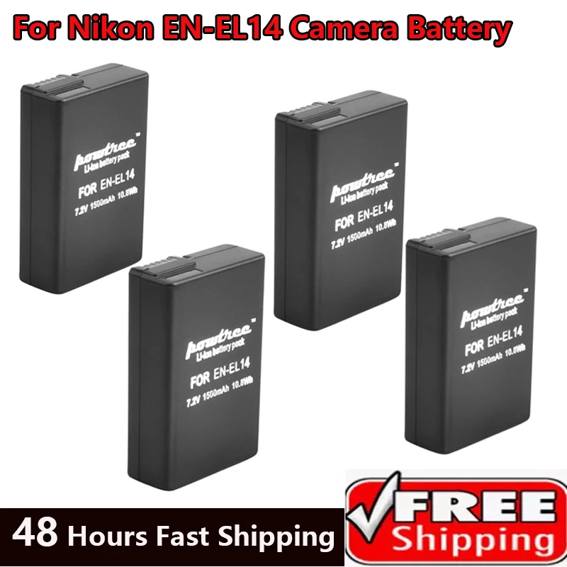 1500mAh EN-EL14 EN EL14 Li-ion Camera Battery LED USB Charger For Nikon D3100 D3200 D3300 Rechargeable Battery for Nikon 7.2V