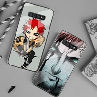 anime naruto gaara phone case tempered glass for samsung s20 ultra s7 s8 s9 s10 note 8 9 10 pro plus cover