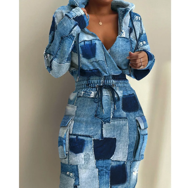 

2yk Women's Dress Printed Lapel Waist Long Sleeve Leisure Shirts Dresses Loose Comfort Casual Pocket Belt Fashion Women Clothing
