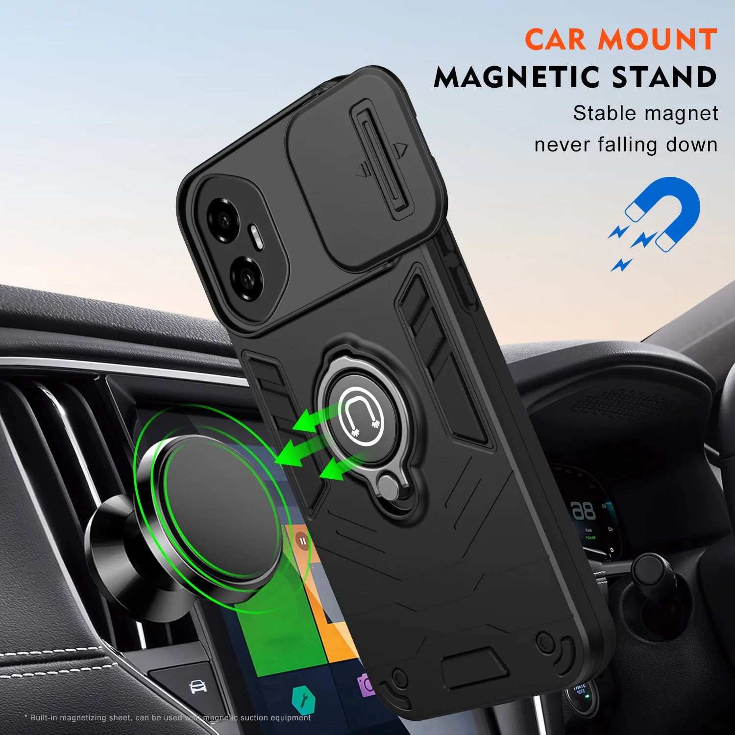Фото Противоударный магнитный чехол для телефона с раздвижной крышкой для Huawei Honor X9 200 X7D X8 300 X5C Magic 8 Pro Magic8 Lite №3