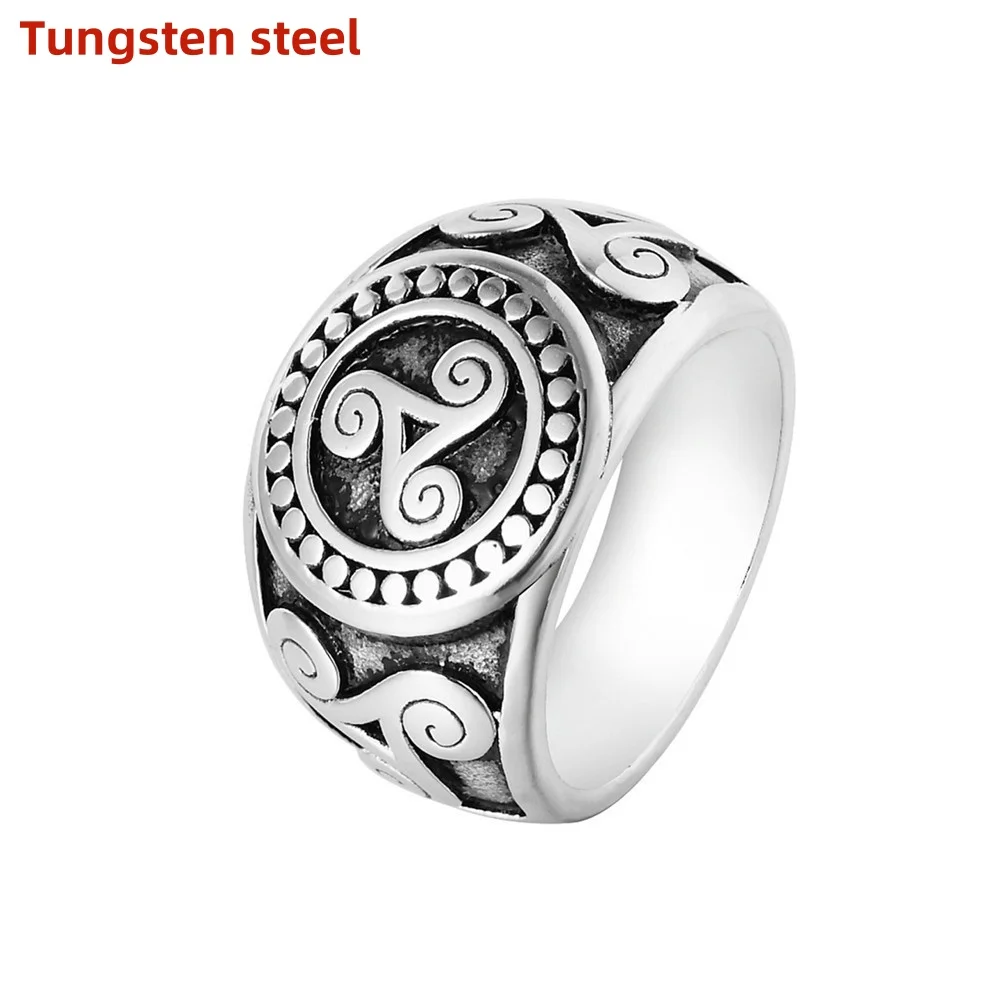 

Free shipping Punker Viking Tungsten steel ring Signet Wenslav Ring Triangle Odin Nordic Jewellery