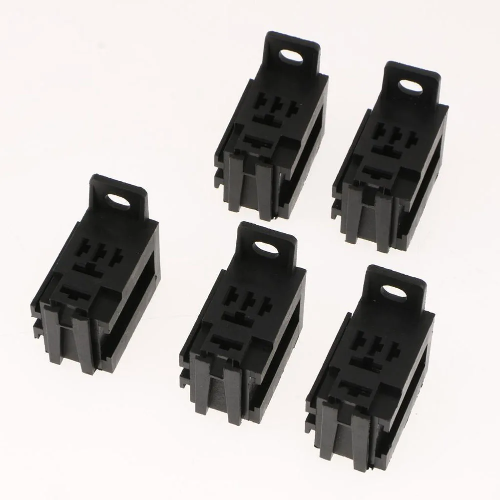 

Accessories Relay Base With Terminals 2 Sets 40A Black Easy To Install For Car Truck HFV6 PA66 Relay Connector Socket Brand New