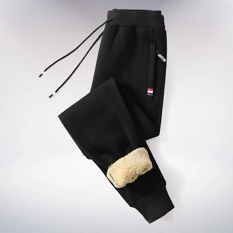 

Winter Fleece Pants Men Lambs Wool Warm Male Trousers Casual Fashion Thicken Homme Clothing Plus Size Winter Joggers Sweatpants