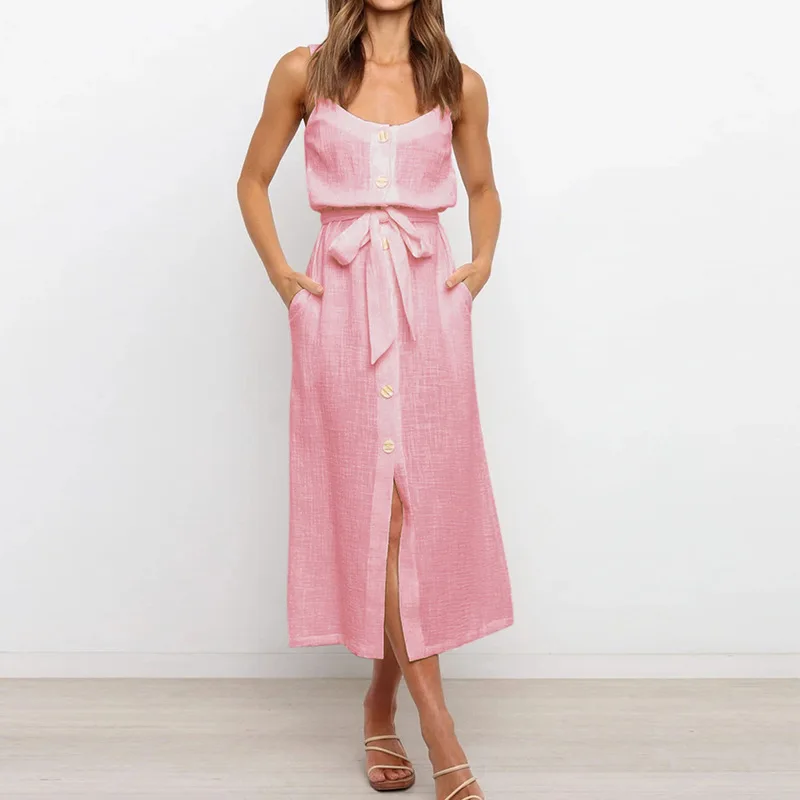 

2021 Summer Cotton Linen Fashion Pregnant Women's Dress White