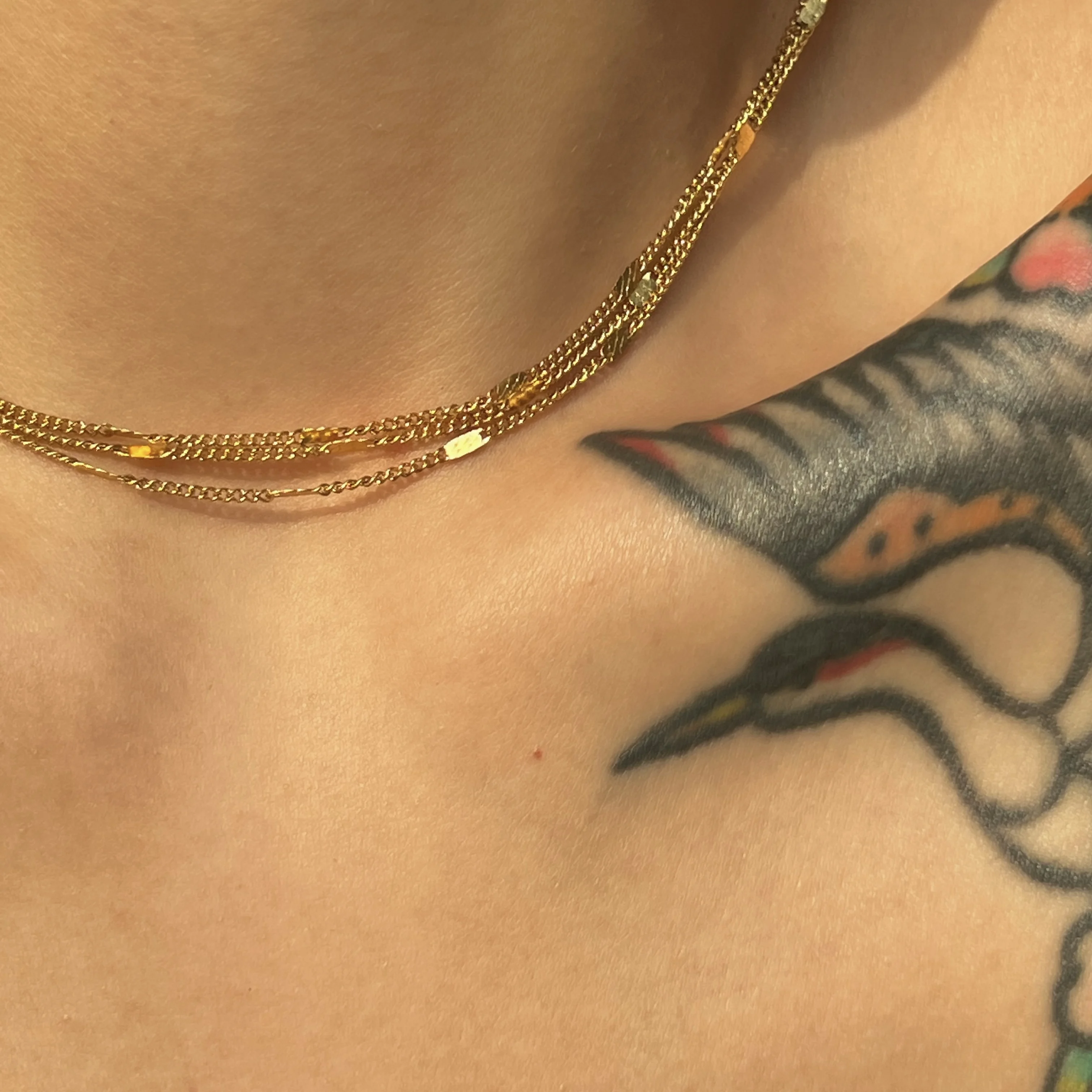 

Dasein ACC Summer Ins Customized New 18k Gold Plated 316l Stainless Steel Double Layered Bouquet Chain For Women