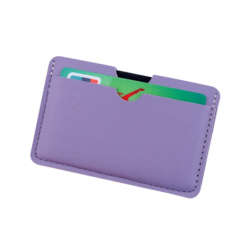 PU Leather Mini ID Credit Bank Business Card Holder 3 Slots Coin Pocket Purse Bag Small Slim Protective Case Shell For Men Women