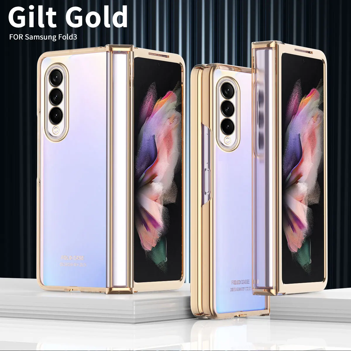 

Luxury Transparent Plating PC Bumper Coque Case For Samsung Galaxy Zfold Z Fold 3 Fold3 Zfold3 5G Cover Shockproof Fundas Shell