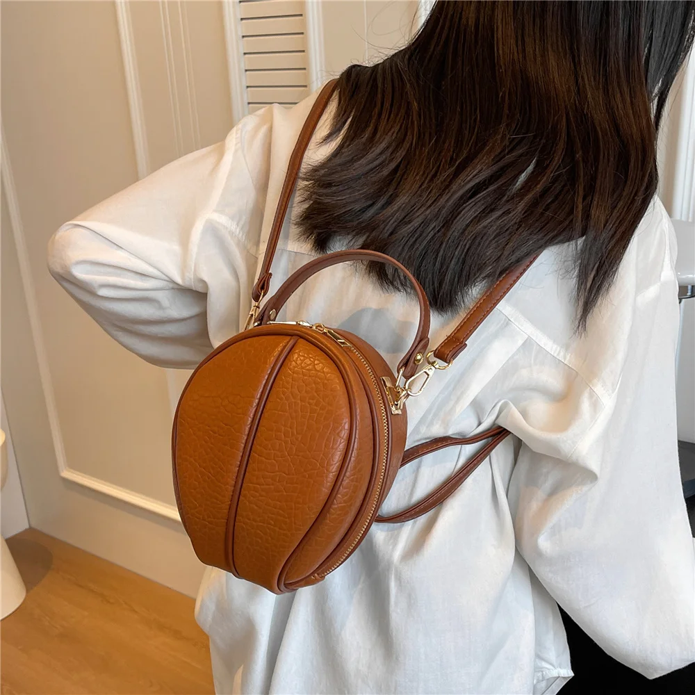 

Toptrends Ball Shape Mini Backpacks For Women 2023 Luxury Designer Female Travel Bagpack PU Leather Small Ladies Crossbody Bags