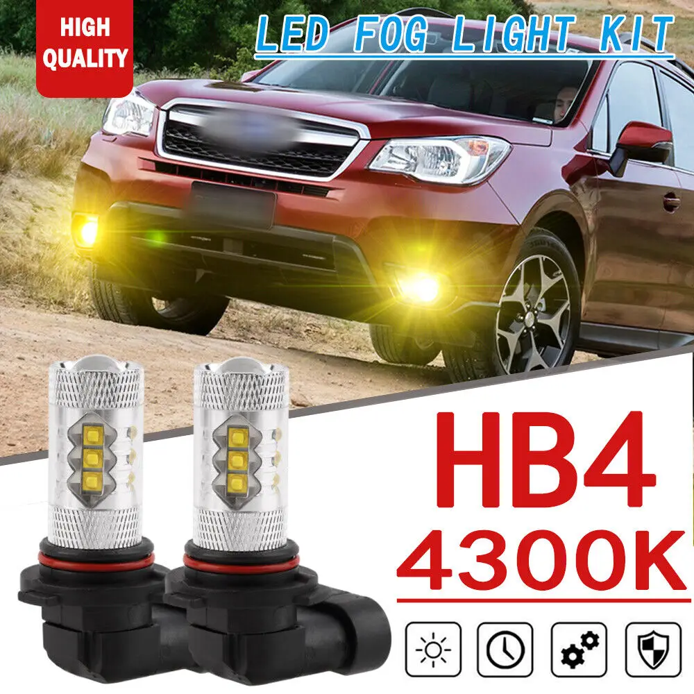 

2x HB4 9006 80 Вт обновленные светодиодные противотуманные светильник ры 2000LM для Subaru Forester 2000-2013