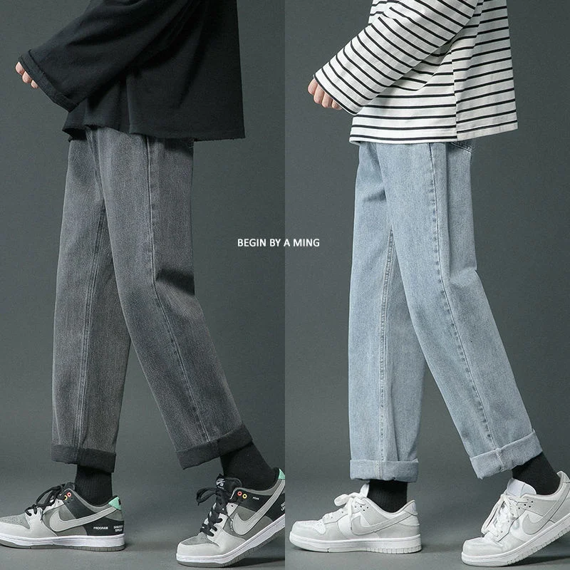 Privathinker  6 Colors Men's Straight Jeans Streetwear Hip Hop Man Casual Denim Pants 2021 Male Cargo Pants Trousers