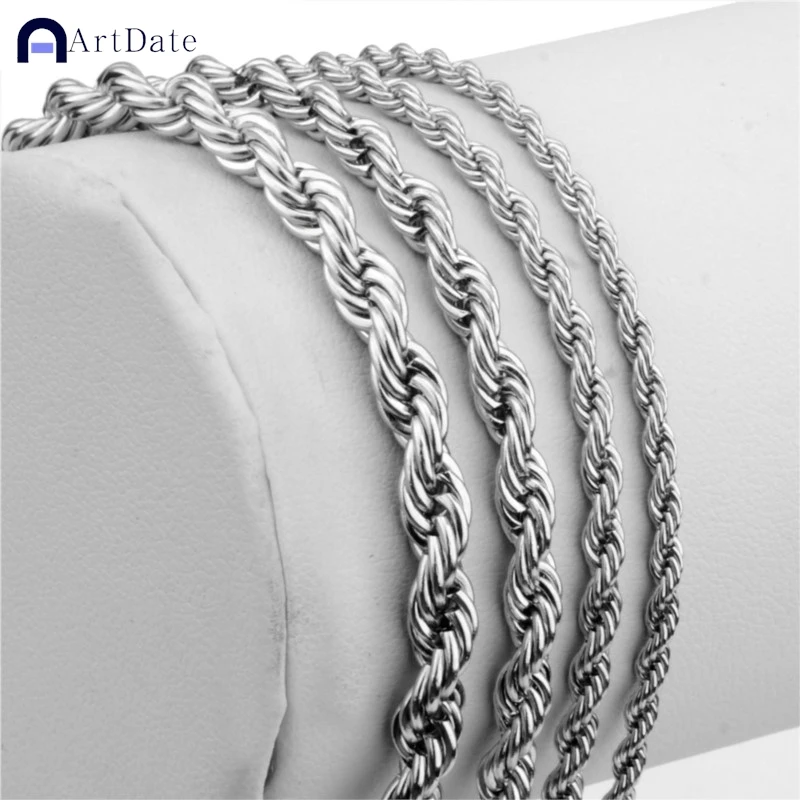 Фото ArtDate Hip Hop Stainless Steel Twist Chain Men Bracelet Retro Gold Color Fashion Bracelet For Women Trendy Jewelry Accessories №3