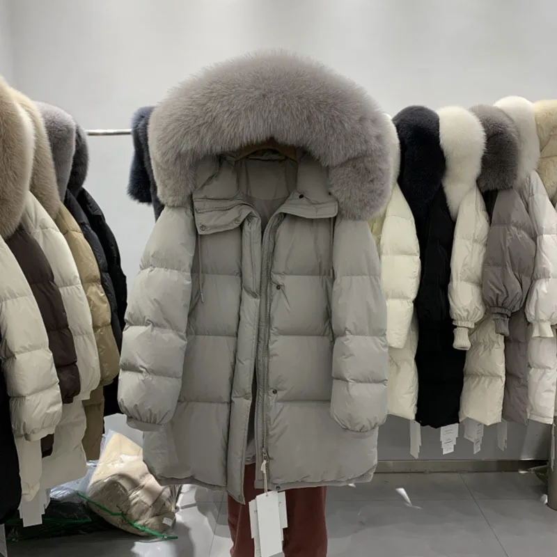 Зимняя одежда для женщин новинка 90 белый утиный пух толстые теплые длинные