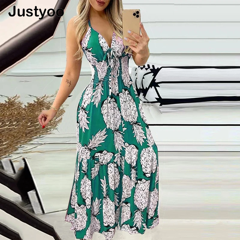 

Женское платье-макси с V-образным вырезом, без бретелек