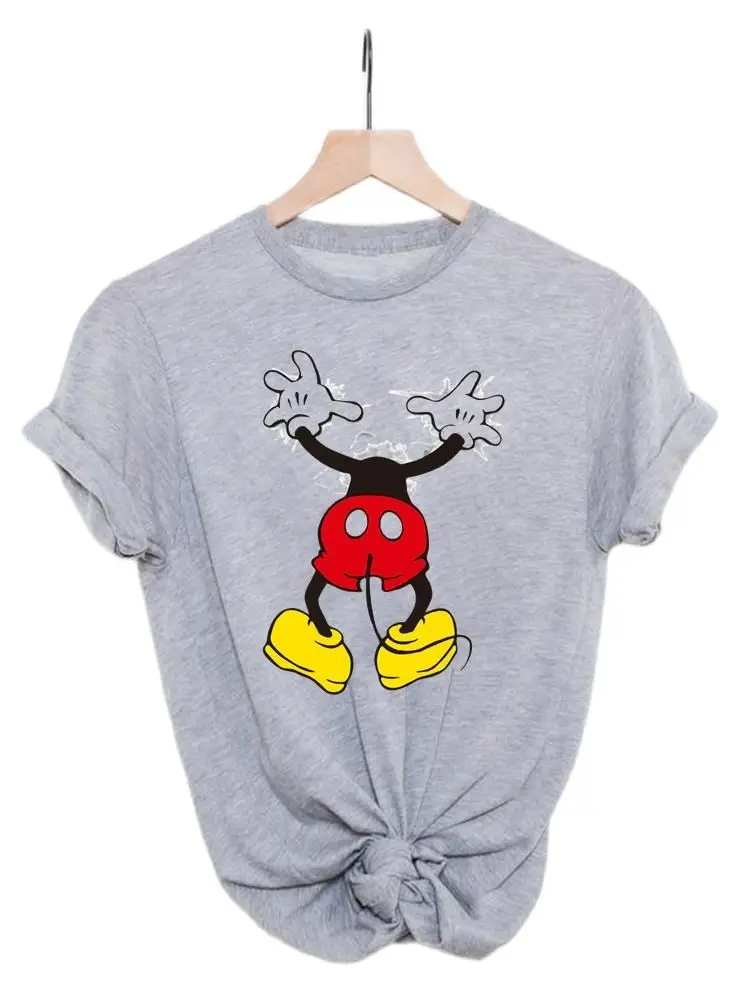 

Disney Summer Fashion Print Clothing Tee Shirt Watercolor Cotton Cute Mickey Mouse Women Cartoon Short Sleeve Graphic T-shirts