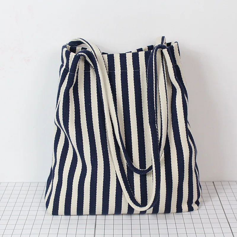 

Female Vegan Canvas Fabric Vertical Stripes Hobo Bag Teenager Casual Summer Beach Everyday Grocery Big Capacity Roomy Handbag