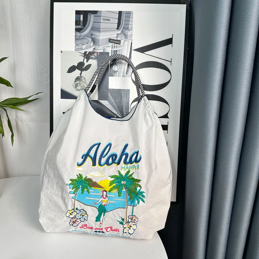 Гавайская вышитая искусственная вместительная сумка через плечо дизайнерская