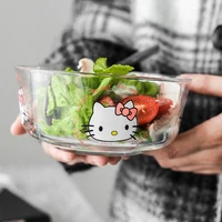 2pcs hello kitty glass bowl kawaii sanrio home portable instant noodle bowl soup bowl baby rice bowl tableware accessories gift