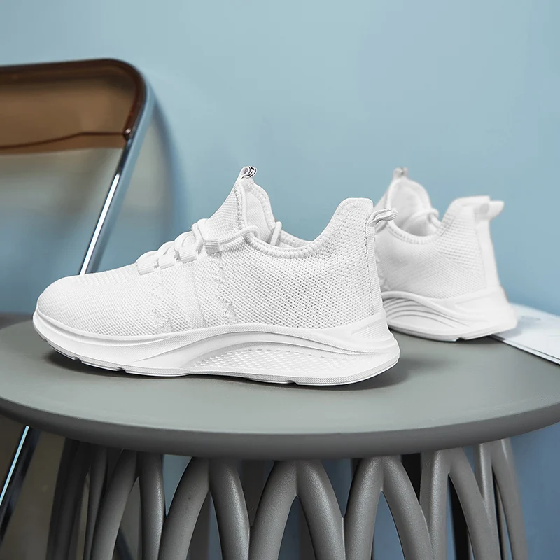 Summer running shoes women's thin breathable casual outdoor fitness walking shoes lightweight lace-up white sneakers travel