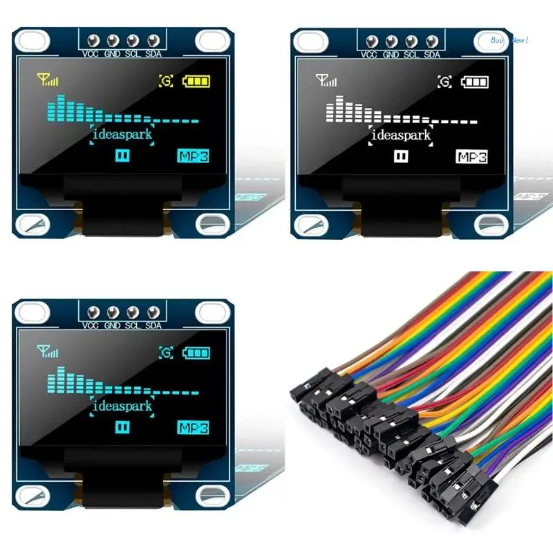 

3 шт. OLED-дисплей 0,96 дюйма 3 цвета 128x64 SSD1306 SPI I2C IIC последовательный ЖК-экран