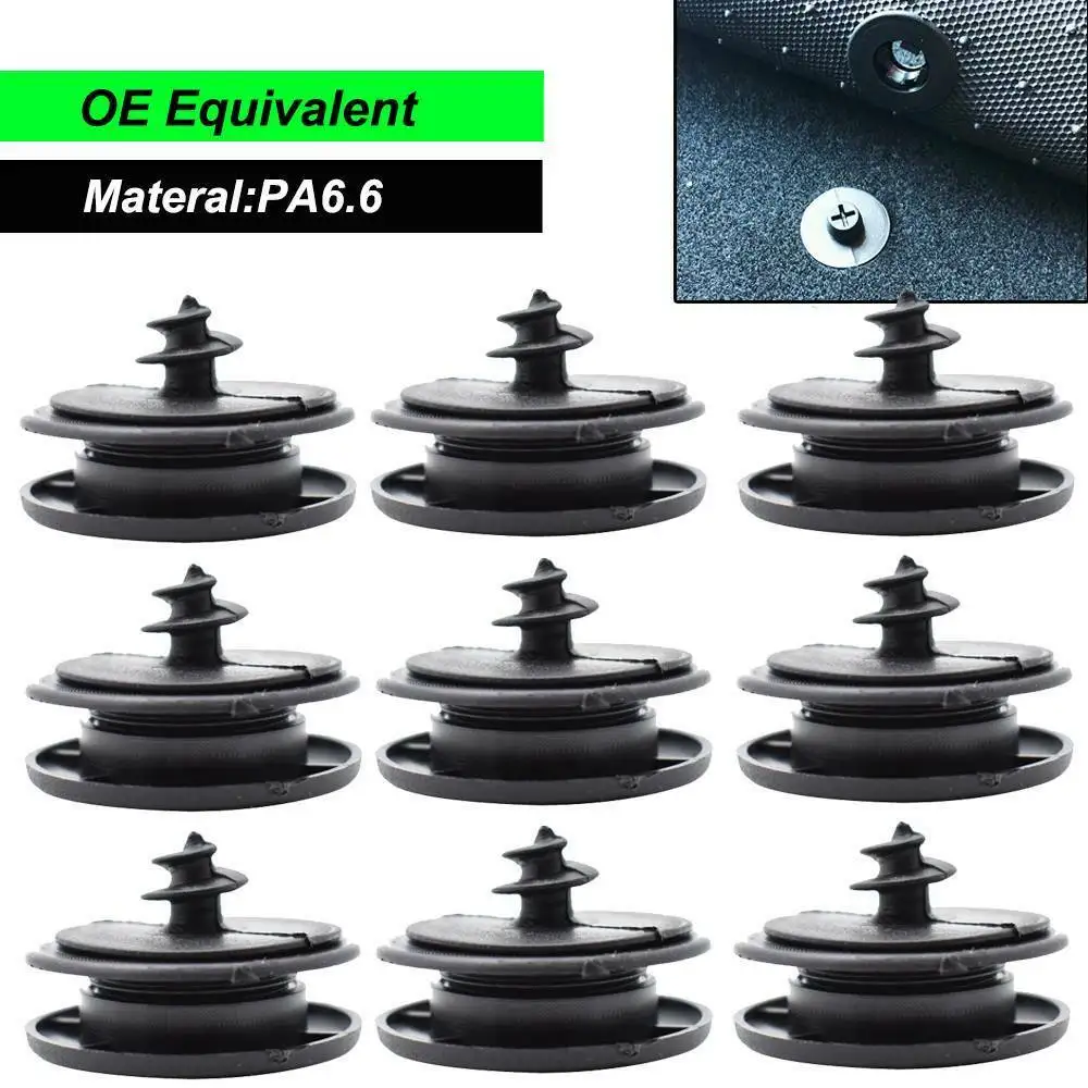 

10Sets Universal Black Car Floor Mat Clips Carpet Retainer Fixing Holders Grips Mat Clips Black PVC Interior Accessories