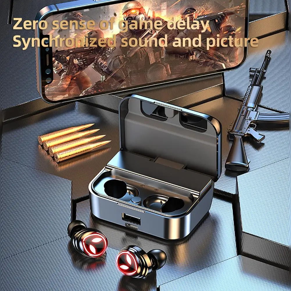 

Шумоподавление IPX5 водонепроницаемые Bluetooth-совместимые наушники 5,2 спортивные наушники для игр