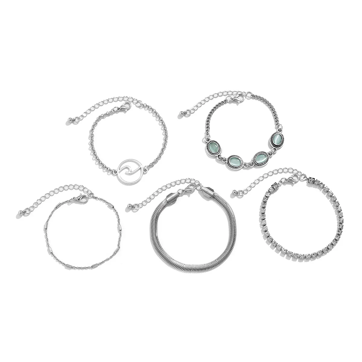 5 шт. женские металлические браслеты в стиле ретро |