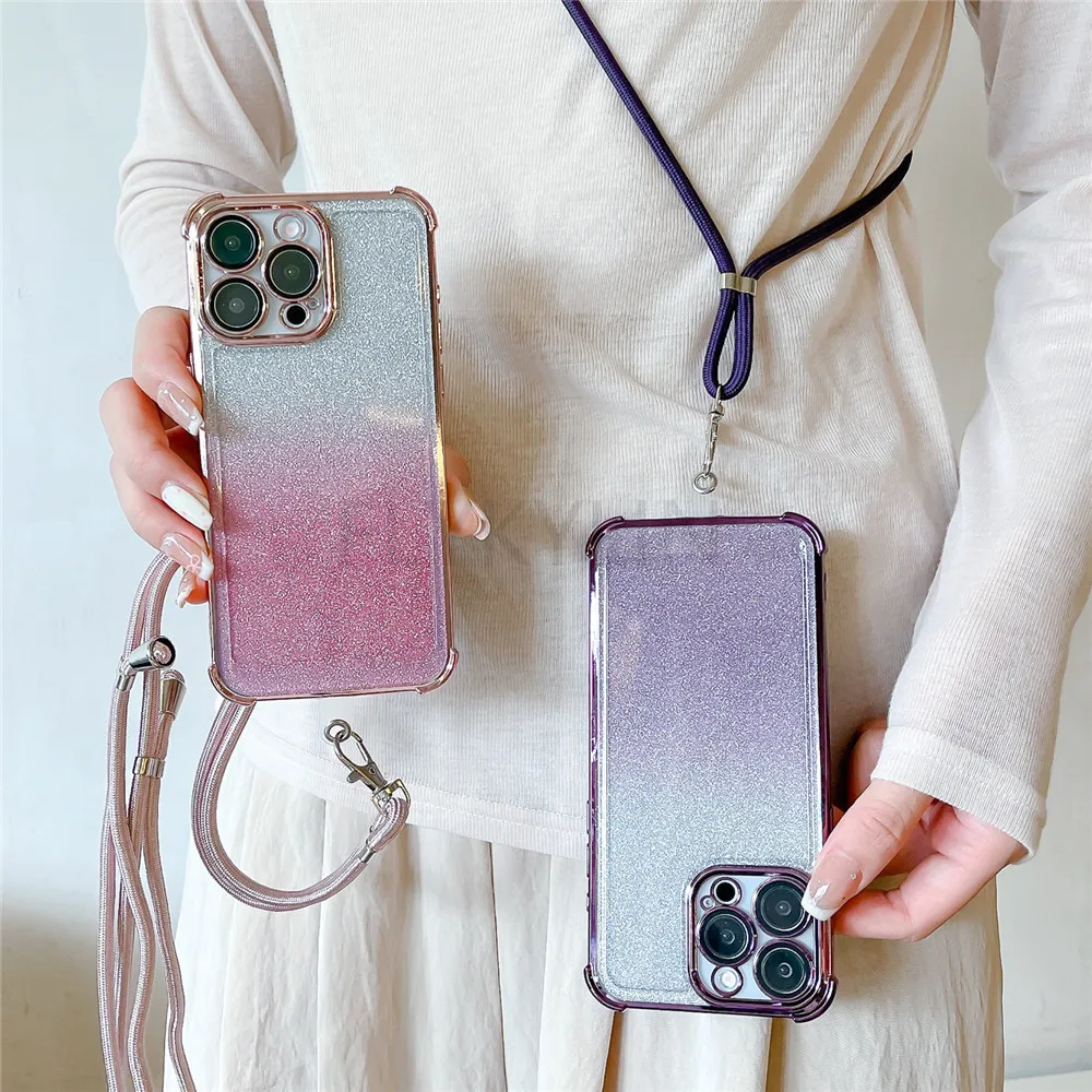 Противоударный блестящий чехол для телефона Huawei Nova 12i 12 Pro 11 10 9 8 7 6 5 9SE 7SE с ремешком