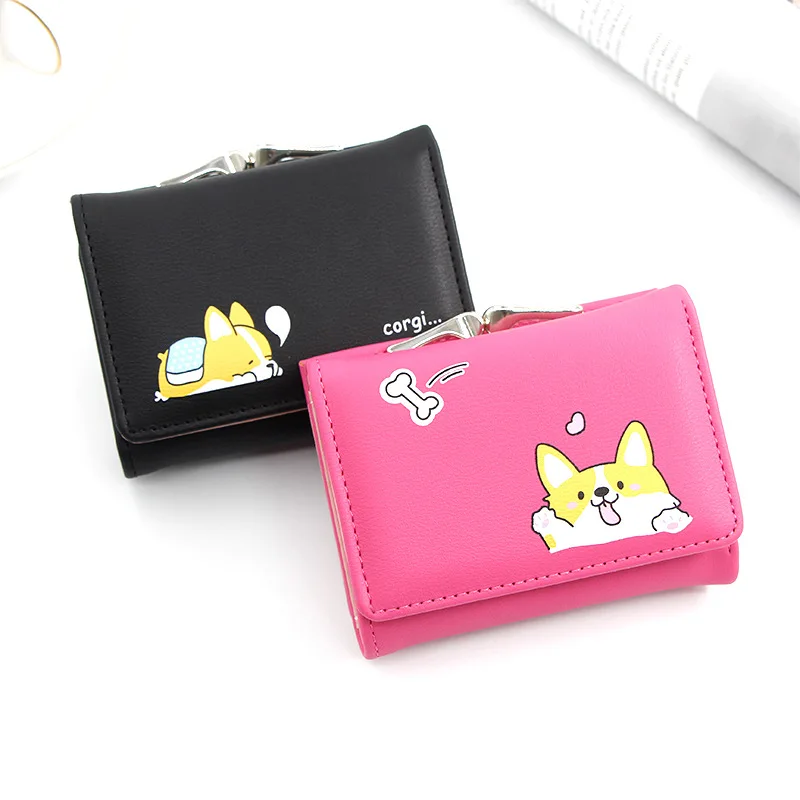 Iron clip women's short lovely handbag coin coin purse short card bag