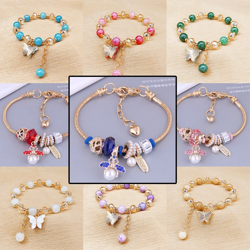 

DIY Pendants Beaded Bracelets For Jewelry Making Butterfly Heart Letters Bracelet Charms Accessories For Women