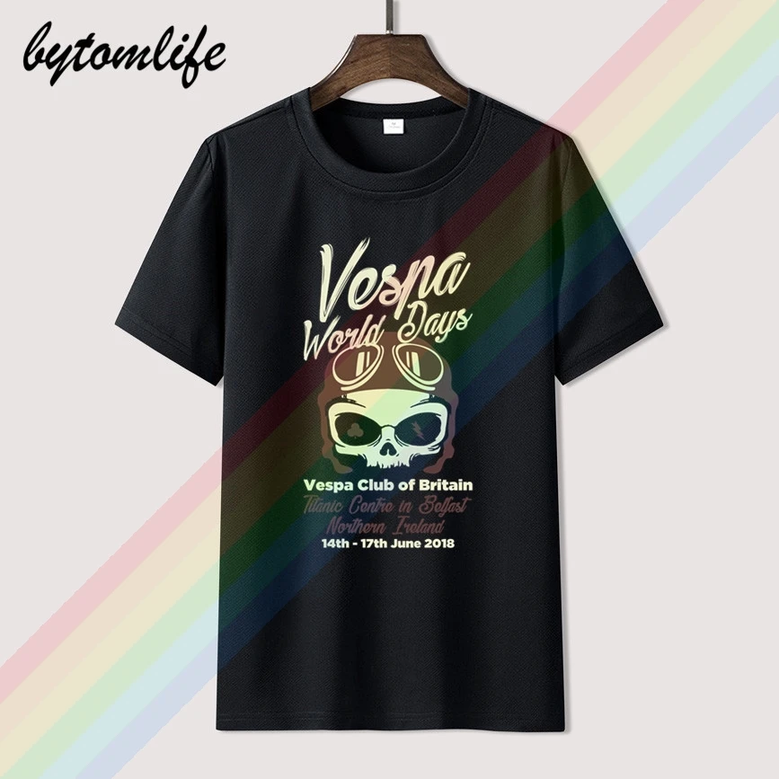 

2019 Custom t shirt men Vespa motorcycle scooter t-shirts homme Piaggio tshirt logo print tee shirt hombre camiseta Tee shirts