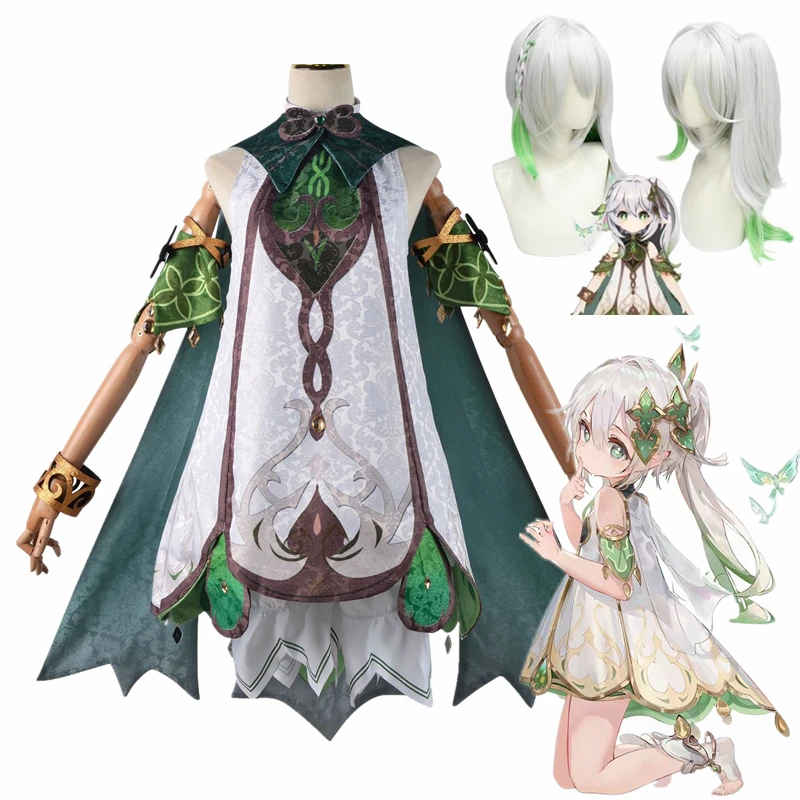 

Game Genshin Impact Cosplay Costume Nahida Women Adult Cartoon Uniform Halloween Party Dress Accessories Props Suit