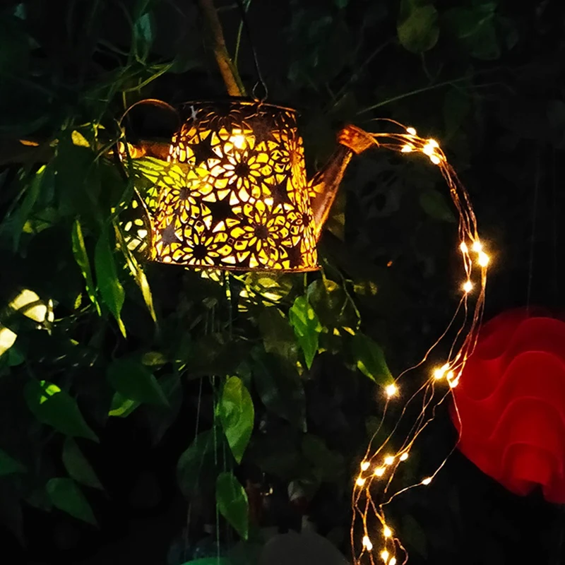 Promotion! Solar Lights For Outdoor Garden Lamps Watering Can Fairy Lighting IP65 Waterproof (With Stand) |