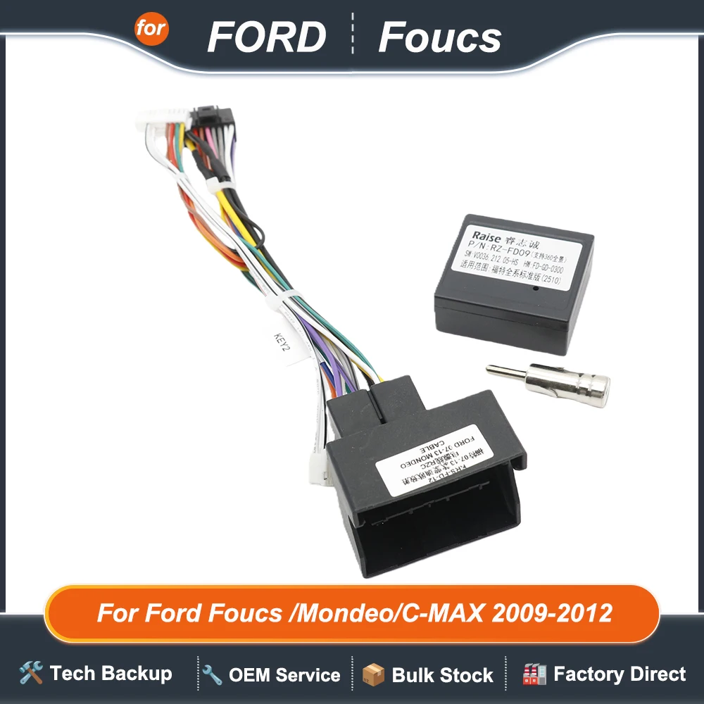 Фото Для Ford C-Max/Fiesta/Focus II/Fusion/Kuga/Mondeo/S-Max/Transit: 2 DIN Android-ресивер с 16-контактным жгутом проводов CANBus №4