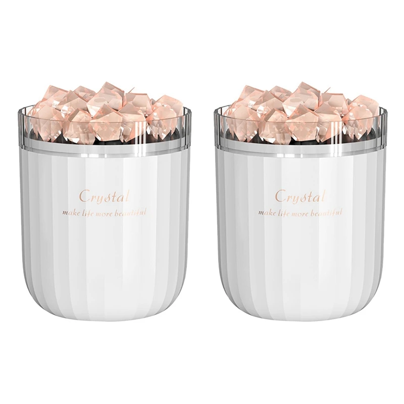 

2X Portable USB Air Humidifier Crystal Salt Stone Aroma Oil Diffuser White