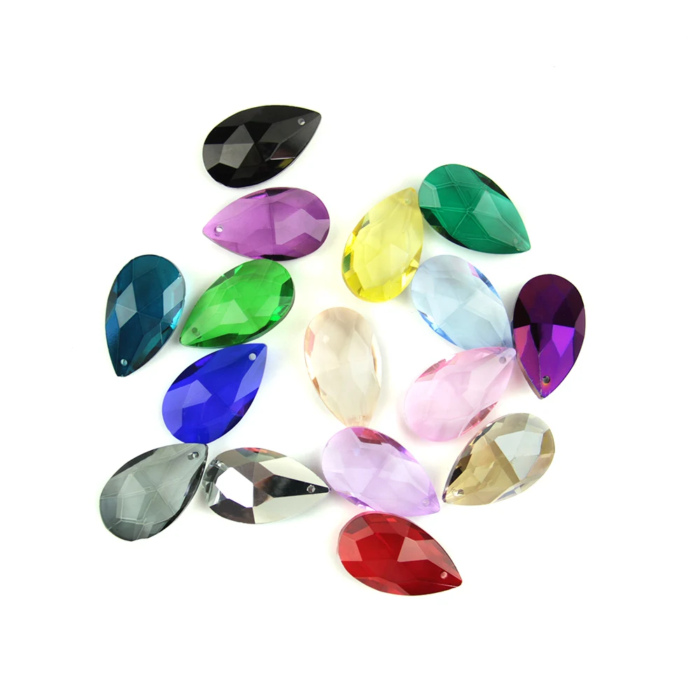 

22mm/38mm/50mm 10pcs Glass Teardrop K9 Crystal Beads DIY Chandelier Pendant Part Lamp Prisms Jewellery Hanging Decoration