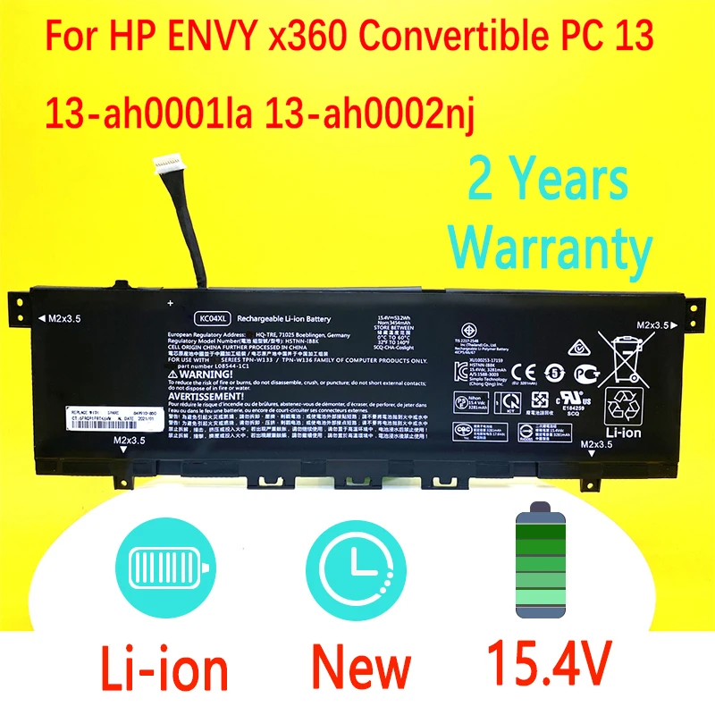 

NEW KC04XL For HP Envy X360 13-AG 13-AQ 13-AH HQ-TRE TPN-W133 TPN-W136 HSTNN-DB8P 13-AH0016TX L08496-855 L08544-2B1 15.4V53.2Wh