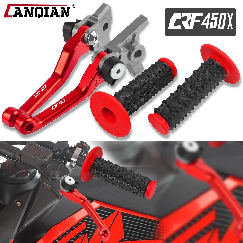

Motorcycle Aluminum Dirt Bike Brake Clutch Levers 7/8'' Rubber Handle Bar For Honda CRF450X CRF 450X 2005-2017 2018 Accessories