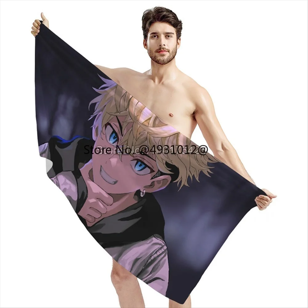 

2023 Anime Tokyo Print Shower Bathing Towels for Adult Teenager Fashion Anime Design Beach Towels Quick Dry Swimming Toalhas