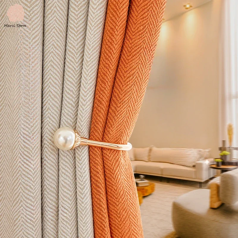 French Chenille Blackout Curtains for Living Dining Room Bedroom Light Luxury Modern Simple Ins Home &amp Decor Csutom 1PC