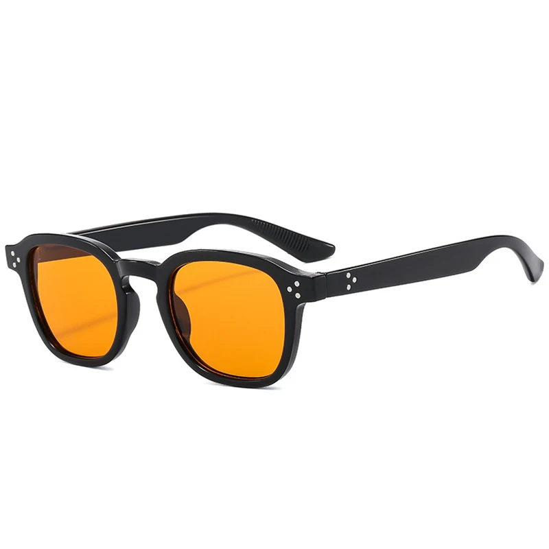 Женские и мужские ретро-очки SHAUNA квадратные солнцезащитные очки с заклепками