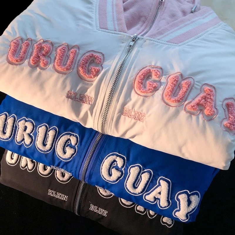 ColdYingan Japanese Cute Fake Two-piece Niche Design Zipper Hooded Loose Padded Jackets Winter Padded Down Jackets for Women