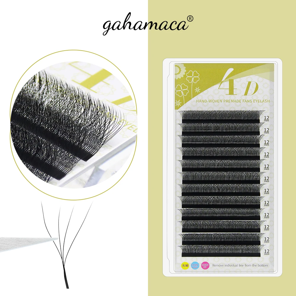 GAHAMACA W Shape Eyelash Extensions 3/4/5D Premade Volume Fans YY Style Lashes Faux Mink Soft Easy Faning Professional Natural