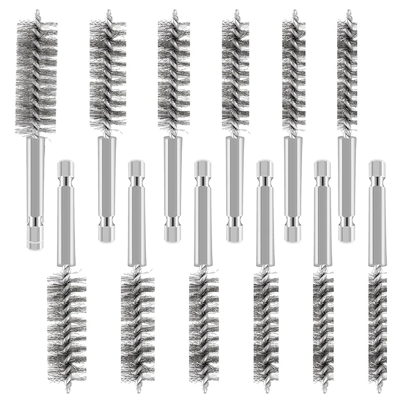 

12 Pcs Twisted Wire Drill Brush Golf Clubs Head Hosel Brush For Power Drill Impact Driver