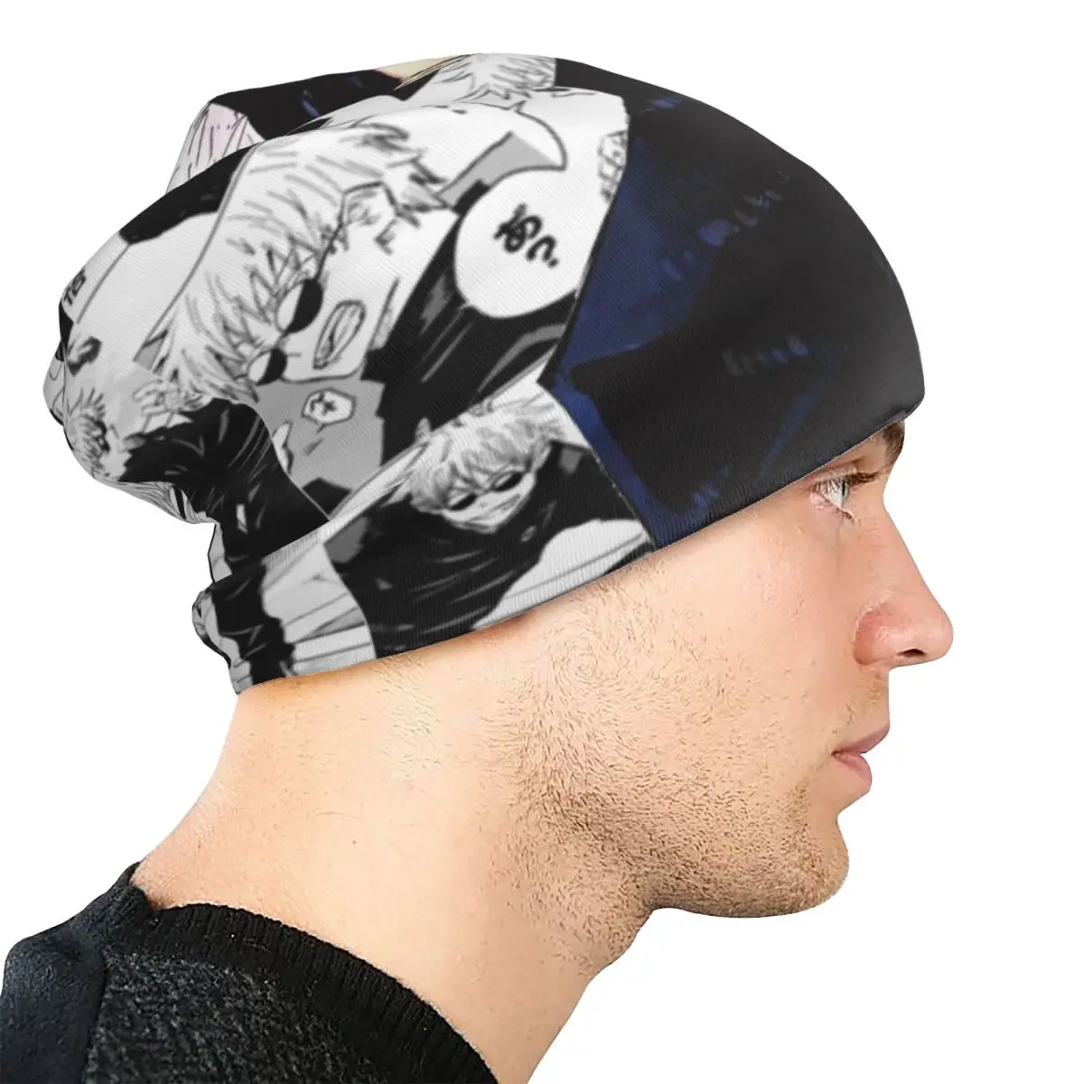 Шапки Gojo Satoru с коллажем манги осенне-зимние шапки в стиле аниме ююютсу кайзен